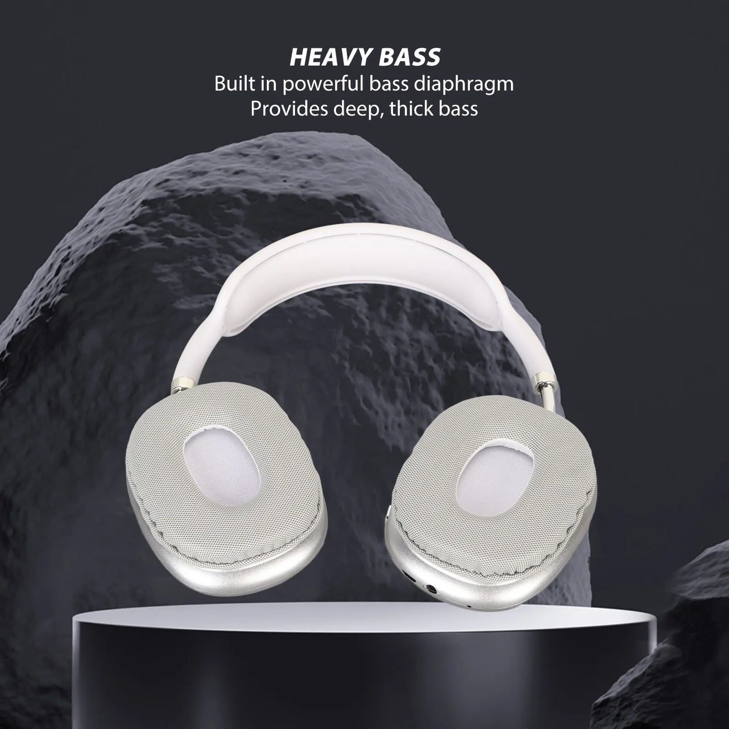 Wireless White Over Ear Bluetooth Headphone for Running
