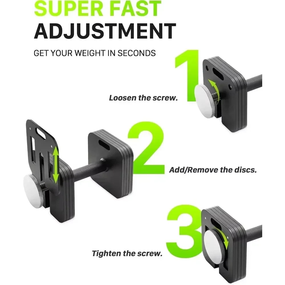 Quick-LockAdjustable Dumbbell Set, 10-50lb, 5lb Increments