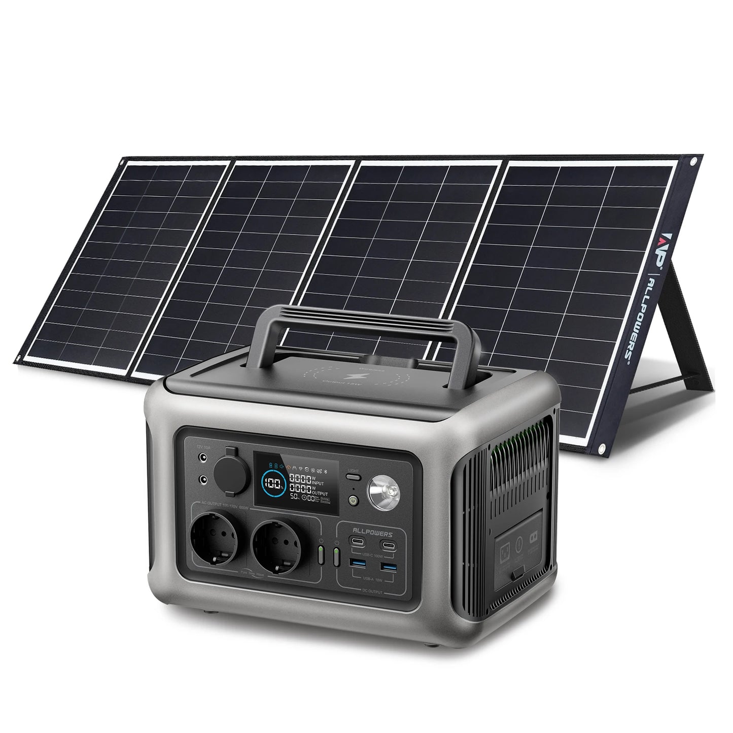 Portable Solar Generator Power Station with Solar Panel (Optional)