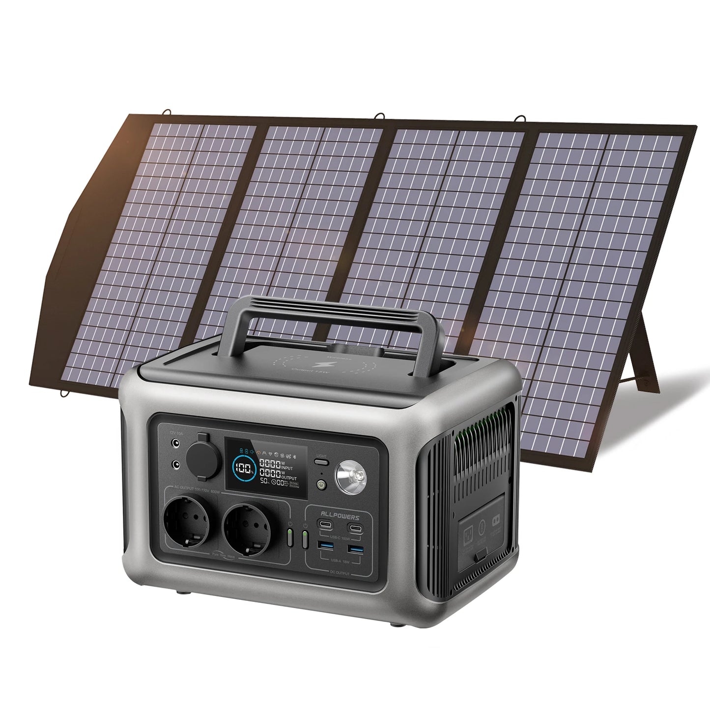 Portable Solar Generator Power Station with Solar Panel (Optional)