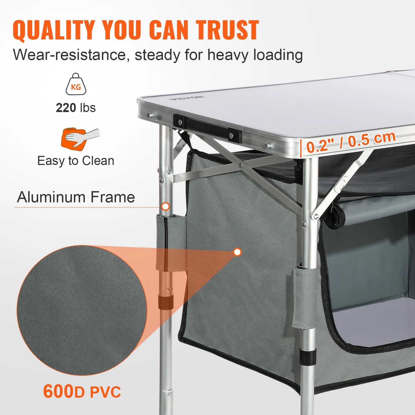 Folding Camping Kitchen Table for Outdoor Picnics