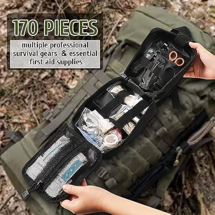 170 PCS Hiking Survival Kits with Essential Survival Gear