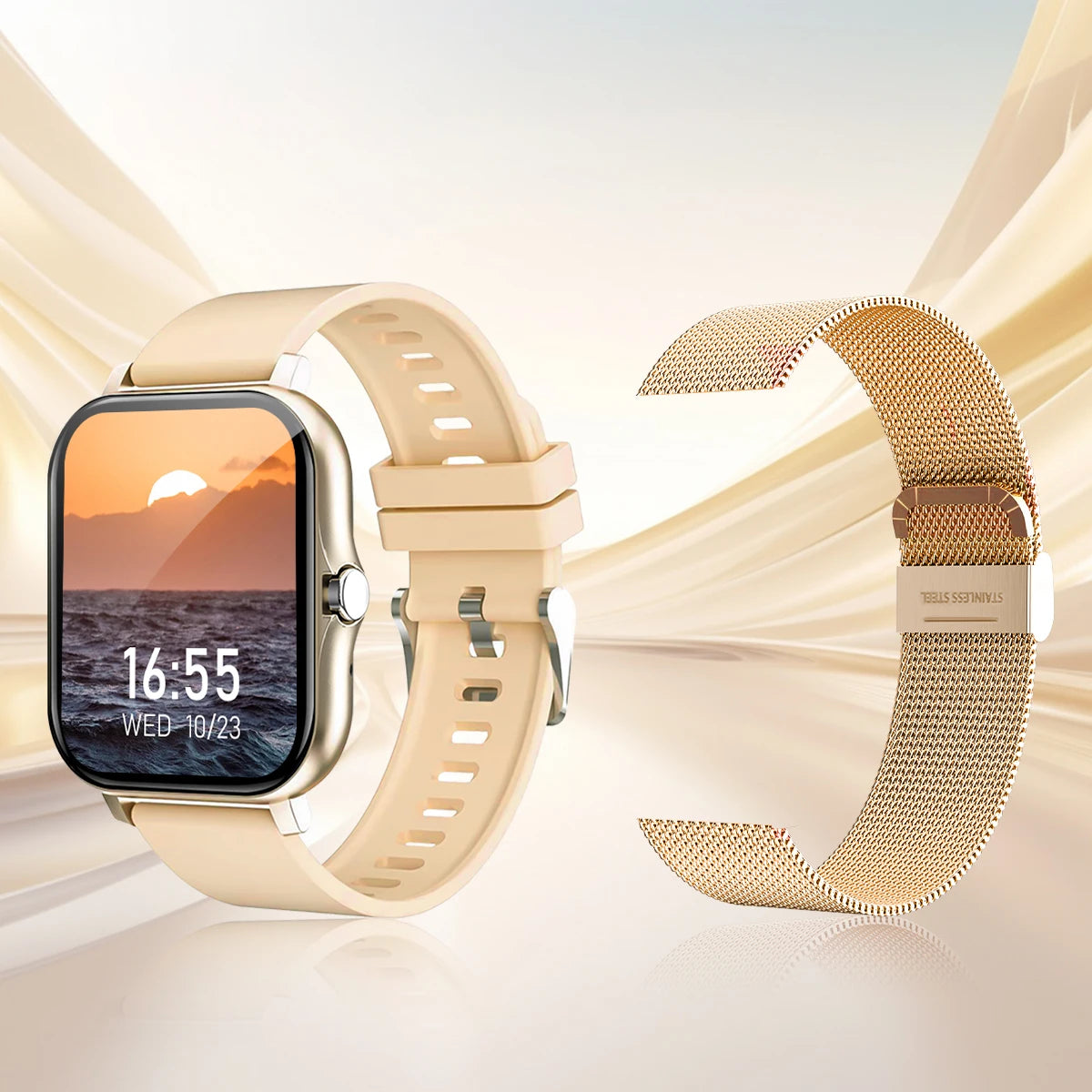 Fitness monitoring Smart watch for iPhone/Android with wireless calling