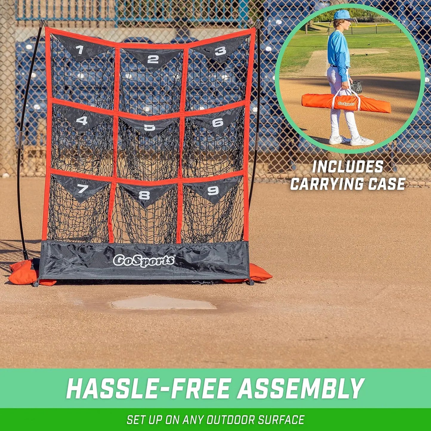Baseball and Softball Pitching Strike Zone Target Net