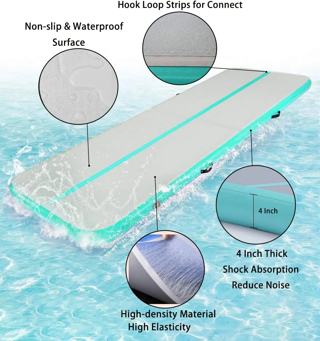 8" Thick Inflatable Gymnast Tumble Mat