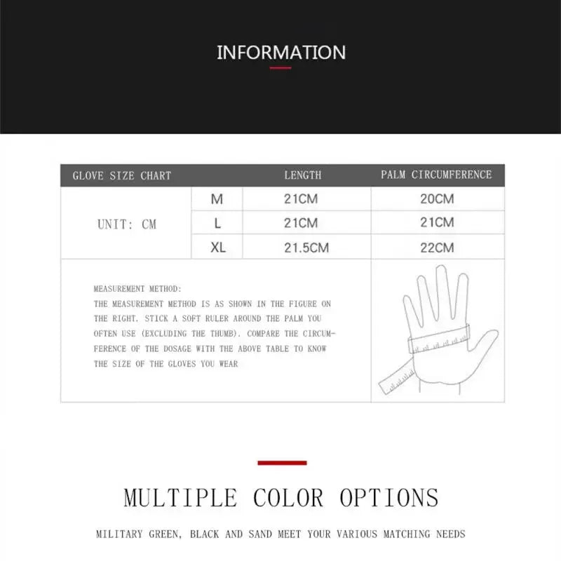 Men's Military Tactical Gloves for Shooting, Hunting, Airsoft, Motorcycle, Cycling