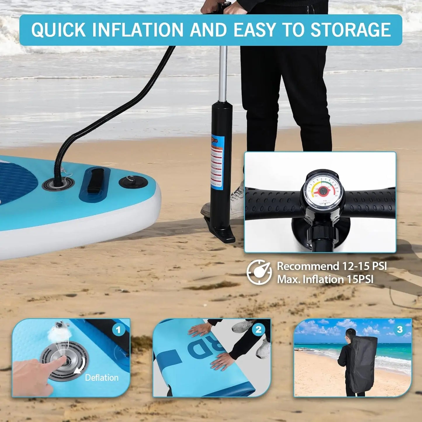 Inflatable Stand Up Paddle Board with Kayak Seat for Teens and Adults