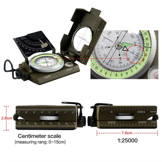 Professional Aluminum Geology Sighting Compass for Outdoor Hiking