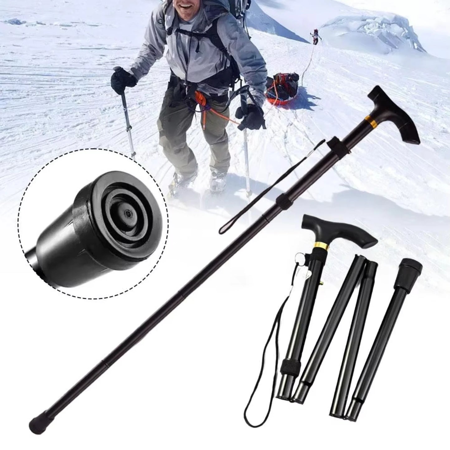 Anti-Slip Foldable Outdoor Hiking Climbing Walking Stick