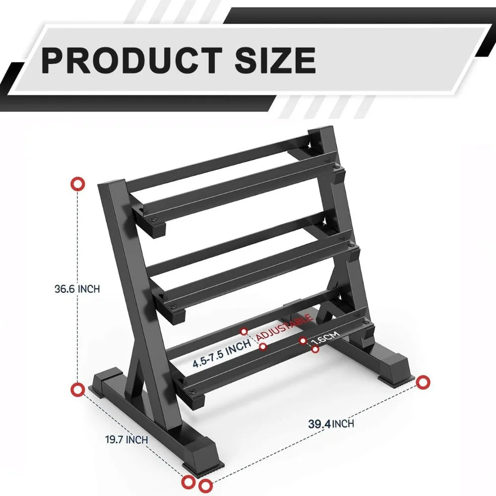 350-550LBS Rubber Hex Dumbbell Sets with Rack for Home Gym