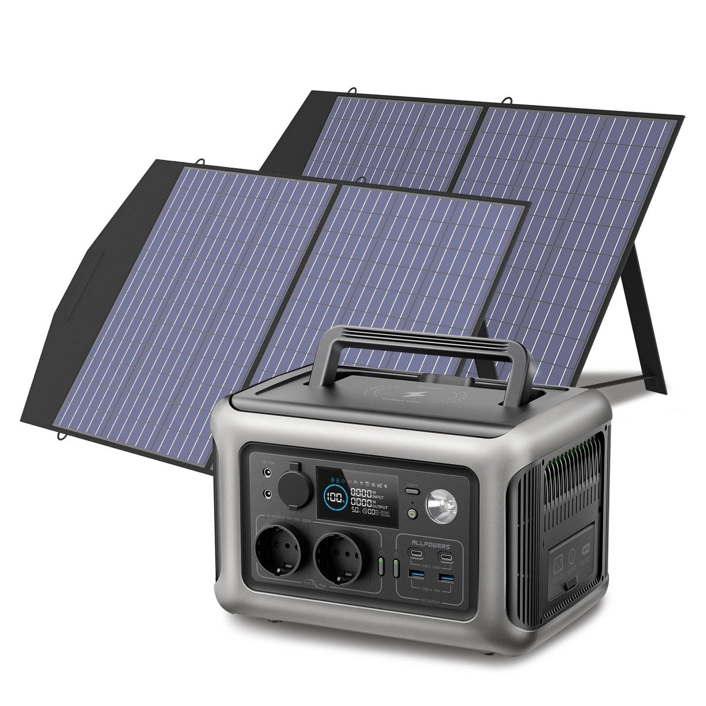 Portable Solar Generator Power Station with Solar Panel (Optional)