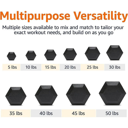 350-550LBS Rubber Hex Dumbbell Sets with Rack for Home Gym