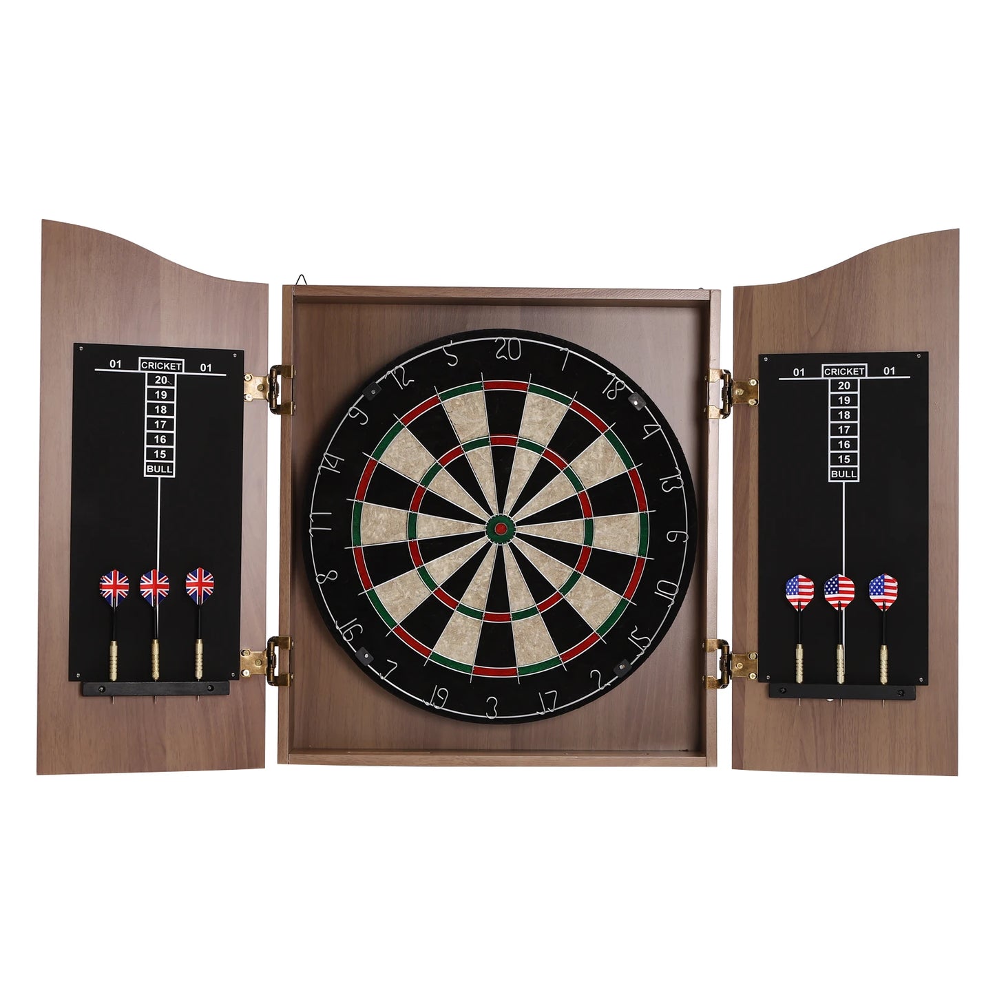 6pcs Electronic Wall-mounted Dartboard Set for Adults Dart Game with Darts for Home Game Bar Accessories Brown