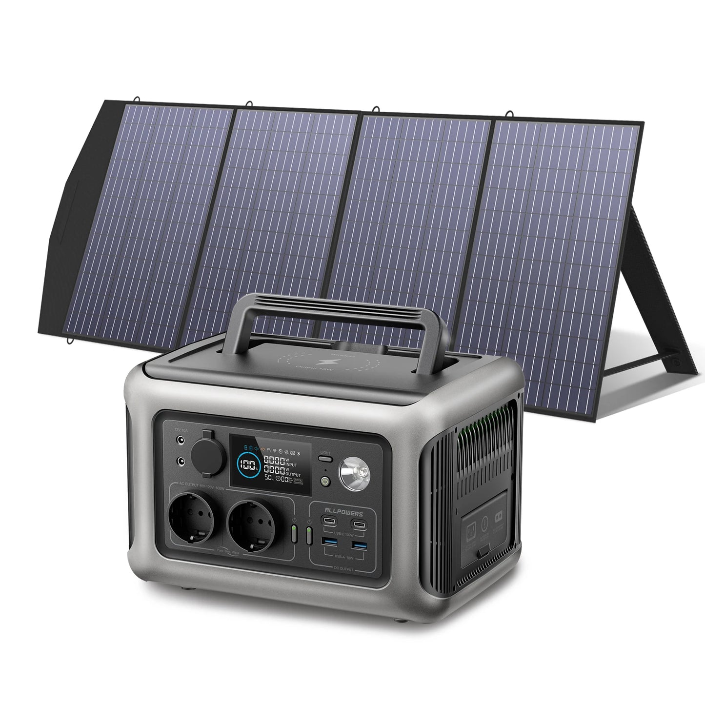Portable Solar Generator Power Station with Solar Panel (Optional)