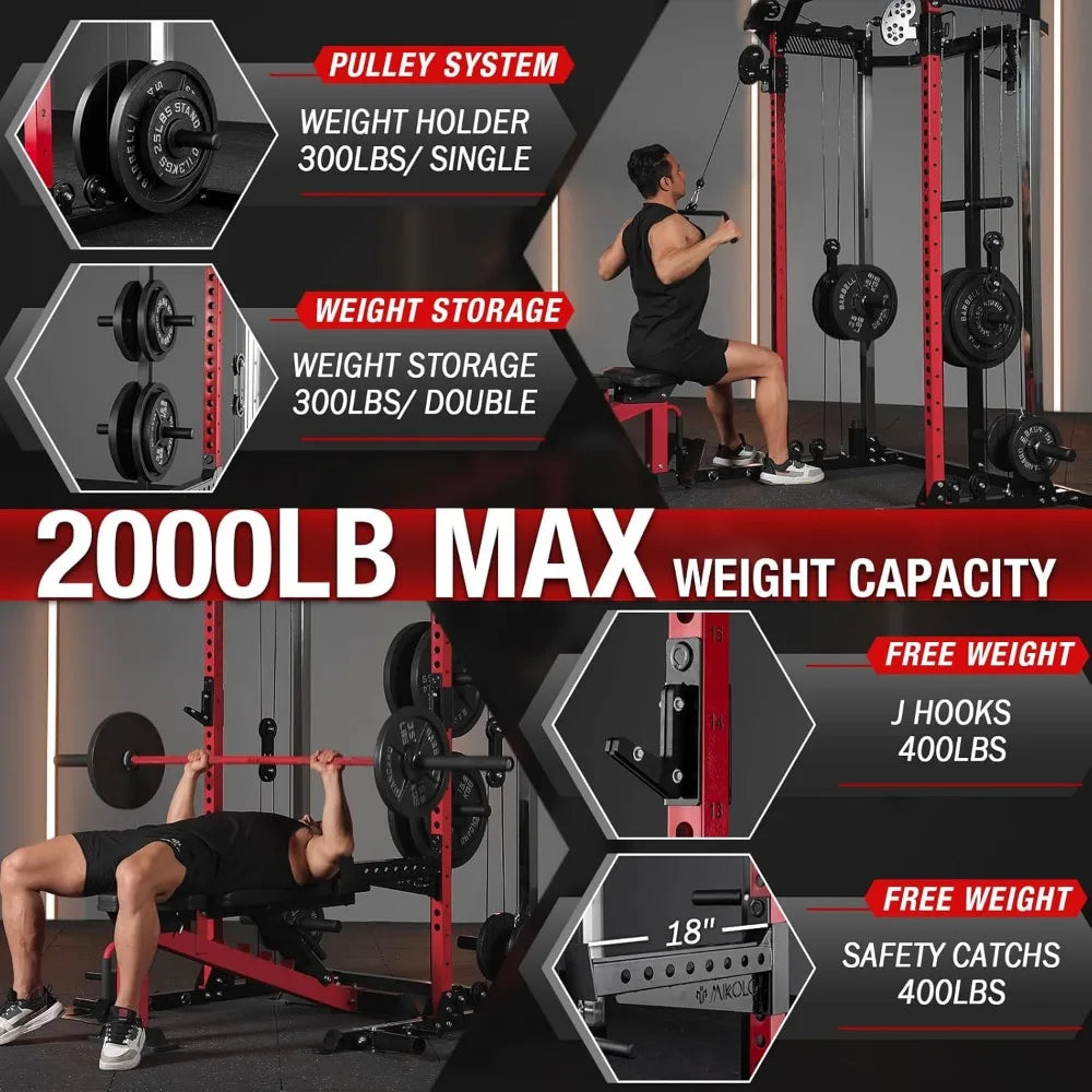 Multi-function Free Weight Home Gym Smith Machine,