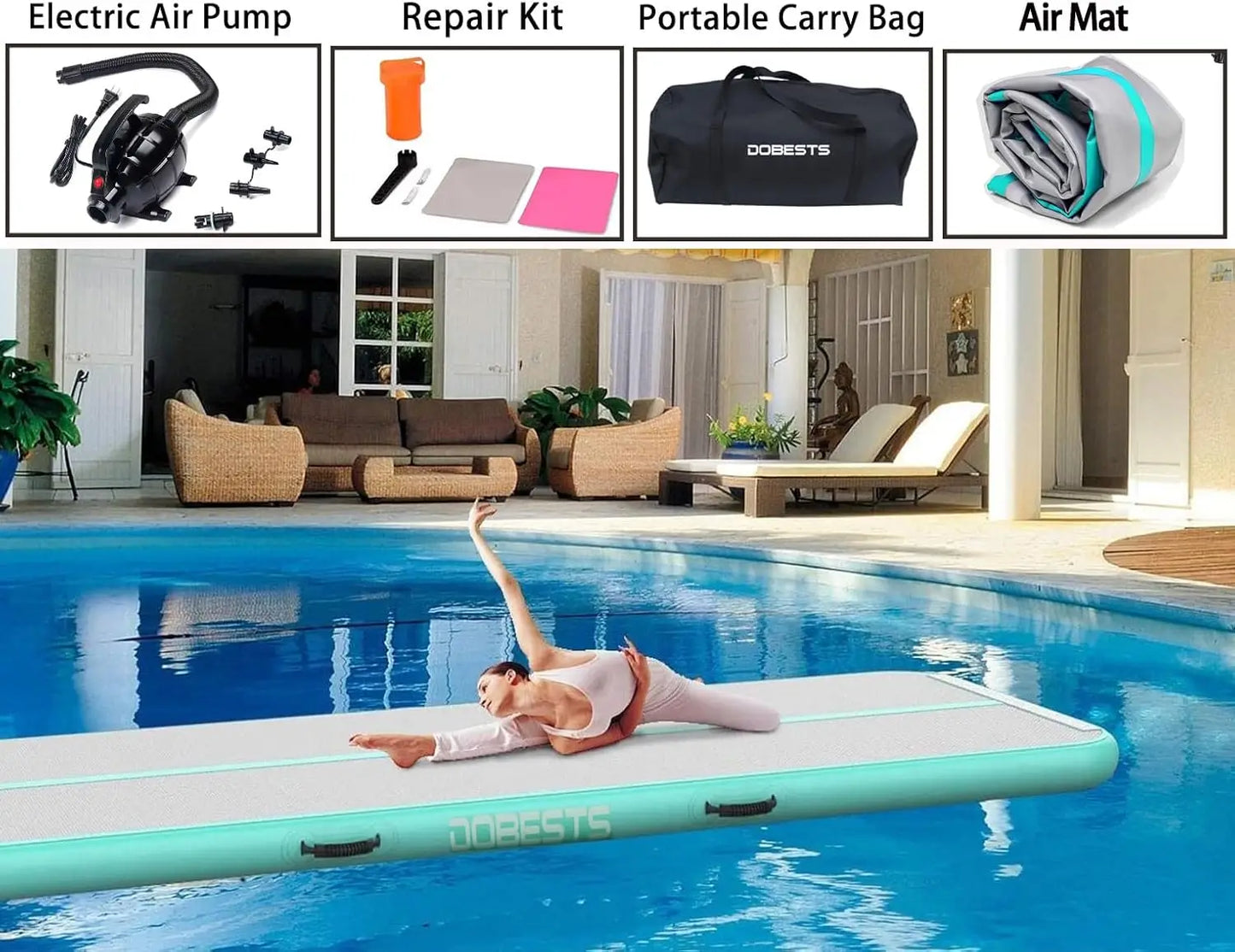 8" Thick Inflatable Gymnast Tumble Mat