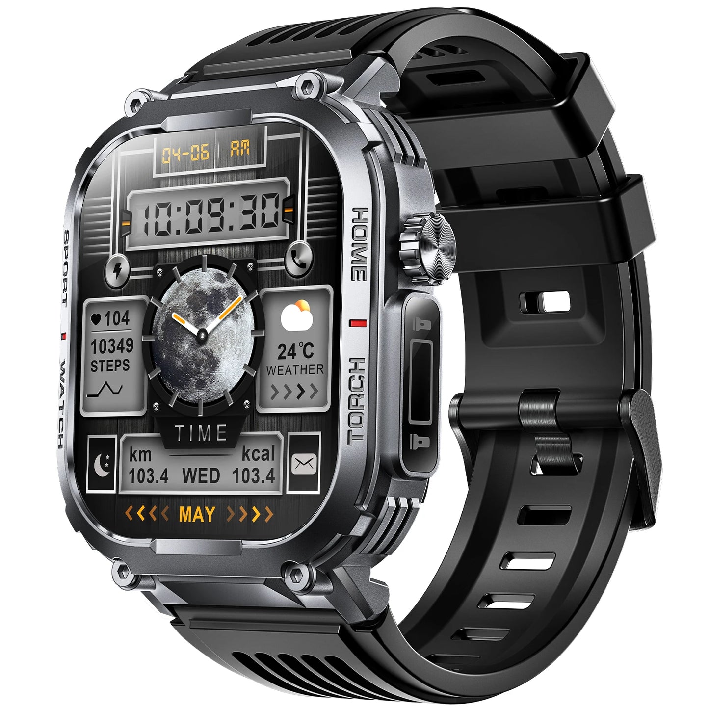 New Waterproof Smart Watch with Compass and LED Flashlight