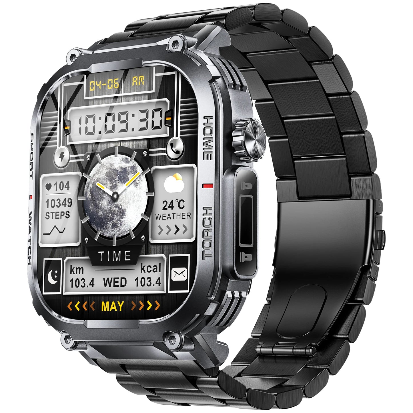 New Waterproof Smart Watch with Compass and LED Flashlight