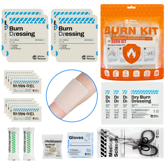 RESCUE Burn Care Kit: Burn Dressings, Burn Gel Packets, Cooling Cream