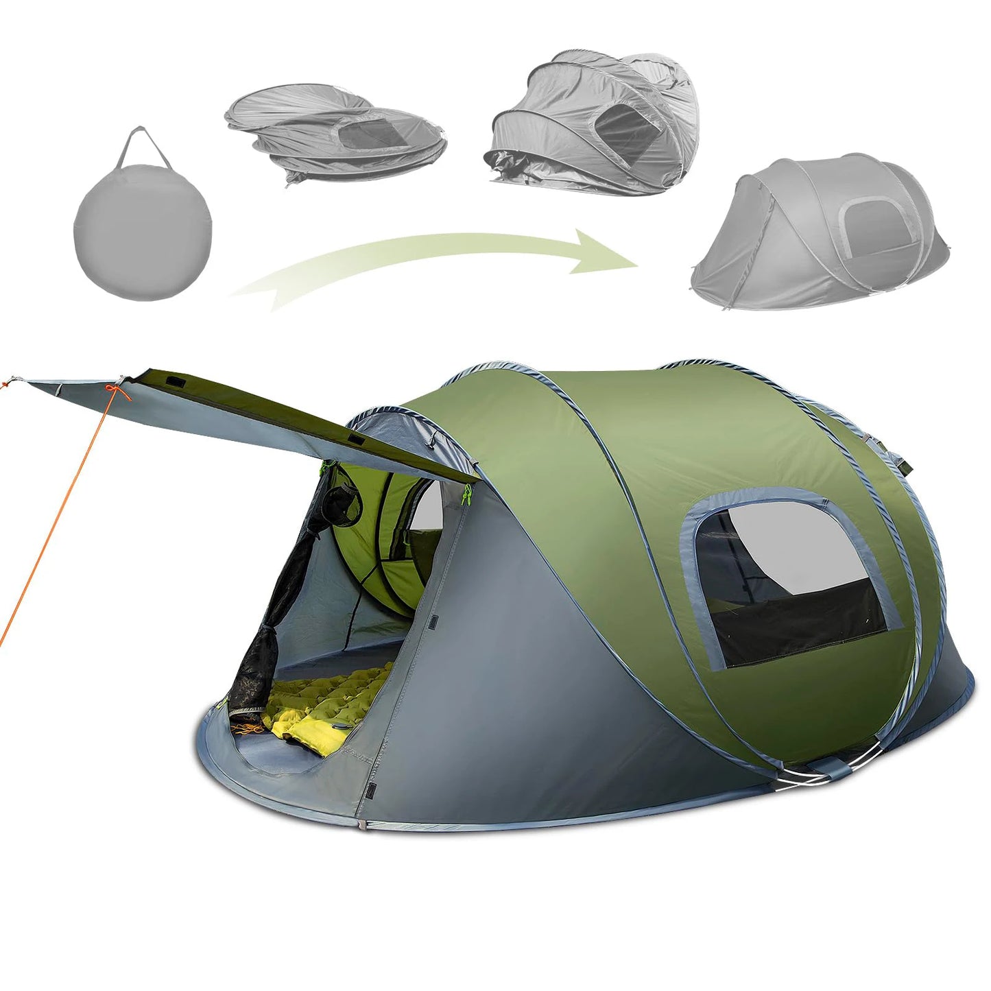 Large Space Waterproof3-4 People Outdoor Throw Open Tent
