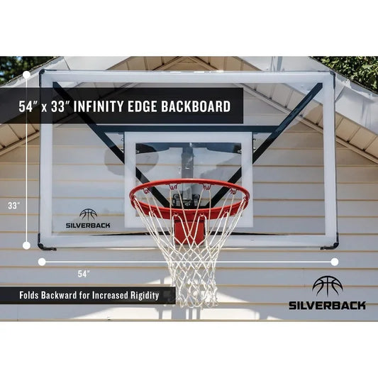 54" Wall Mounted Adjustable-Height and Fixed Basketball Hoop