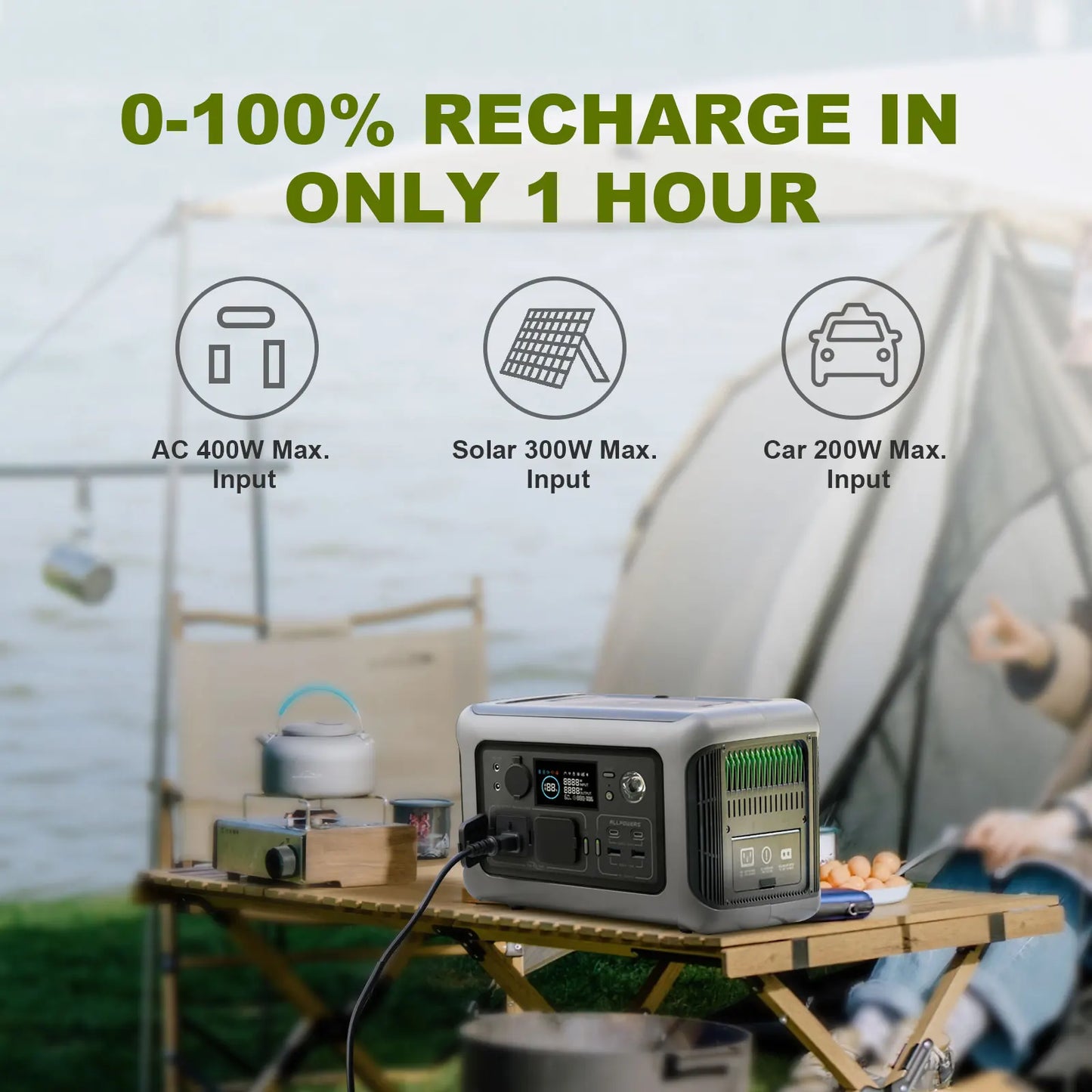 Portable Solar Generator Power Station with Solar Panel (Optional)