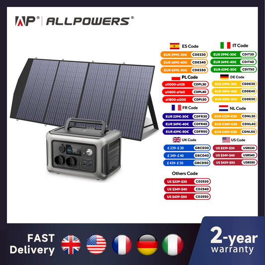 Portable Solar Generator Power Station with Solar Panel (Optional)
