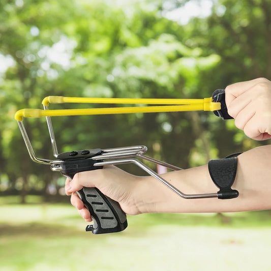 Folding Rubberized Hunting Sling Shot with Auto-feed Dispensing Button