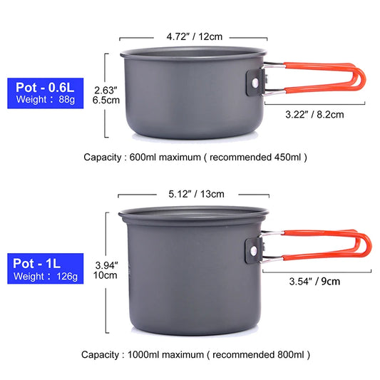 Camping Cookware Set Outdoor Tableware Equipment