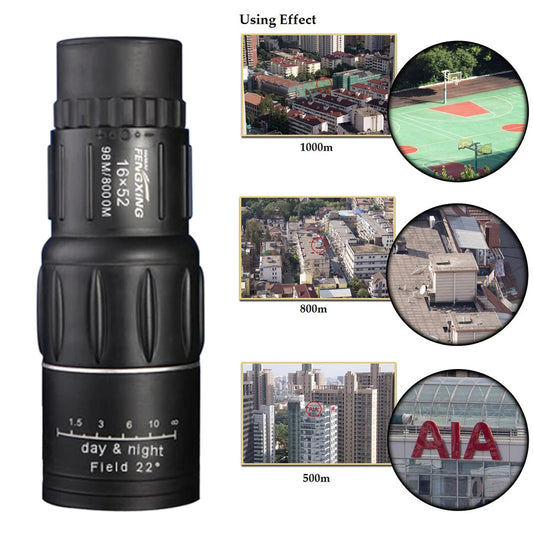 Long Range 16x52 Monocular Handheld HD Optical Telescope