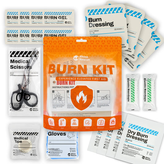 RESCUE Burn Care Kit: Burn Dressings, Burn Gel Packets, Cooling Cream