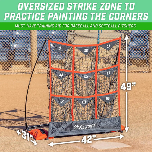 Baseball and Softball Pitching Strike Zone Target Net