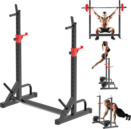Multi-Function Weightlifting Home Gym Bench with Adjustable Squat Rack Stand
