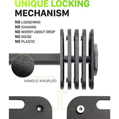 Quick-LockAdjustable Dumbbell Set, 10-50lb, 5lb Increments