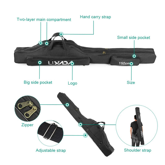 Folding Portable Fishing Rod Reel Bag