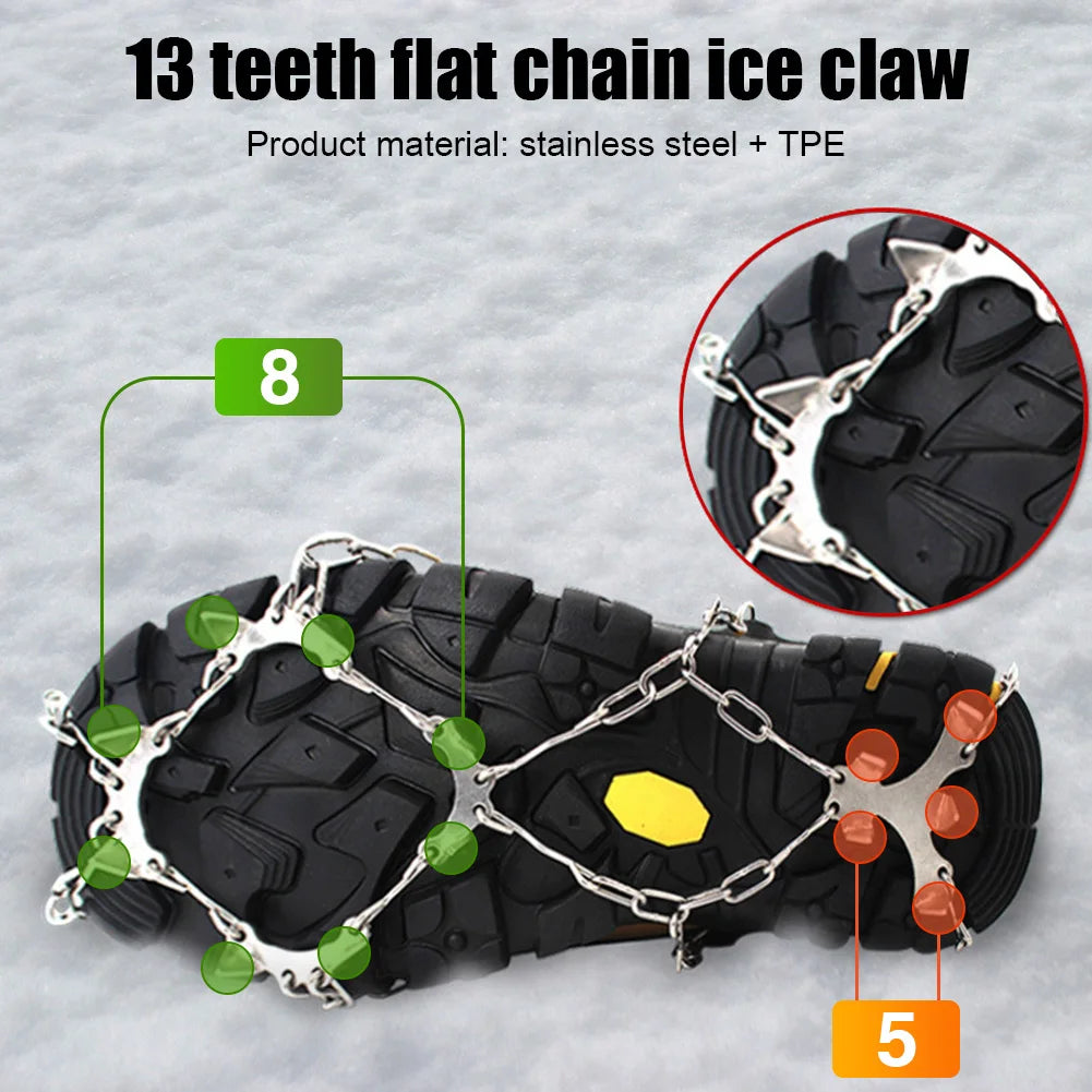 13 Teeth Non-Slip Spike Grips Shoe Crampon