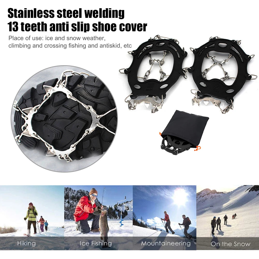 13 Teeth Non-Slip Spike Grips Shoe Crampon