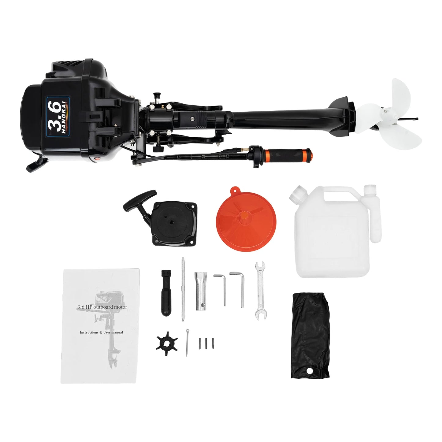 3.6HP 2-Stroke Outboard Motor 55CC Heavy Duty Fishing Boat Engine