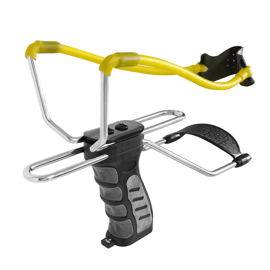 Folding Rubberized Hunting Sling Shot with Auto-feed Dispensing Button
