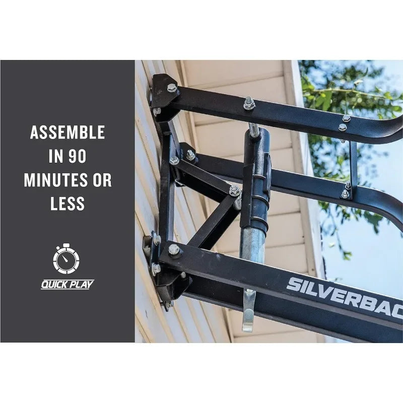 54" Wall Mounted Adjustable-Height and Fixed Basketball Hoop