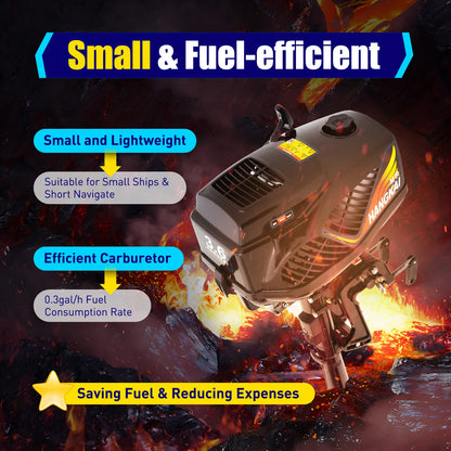 3.6HP 2-Stroke Outboard Motor 55CC Heavy Duty Fishing Boat Engine